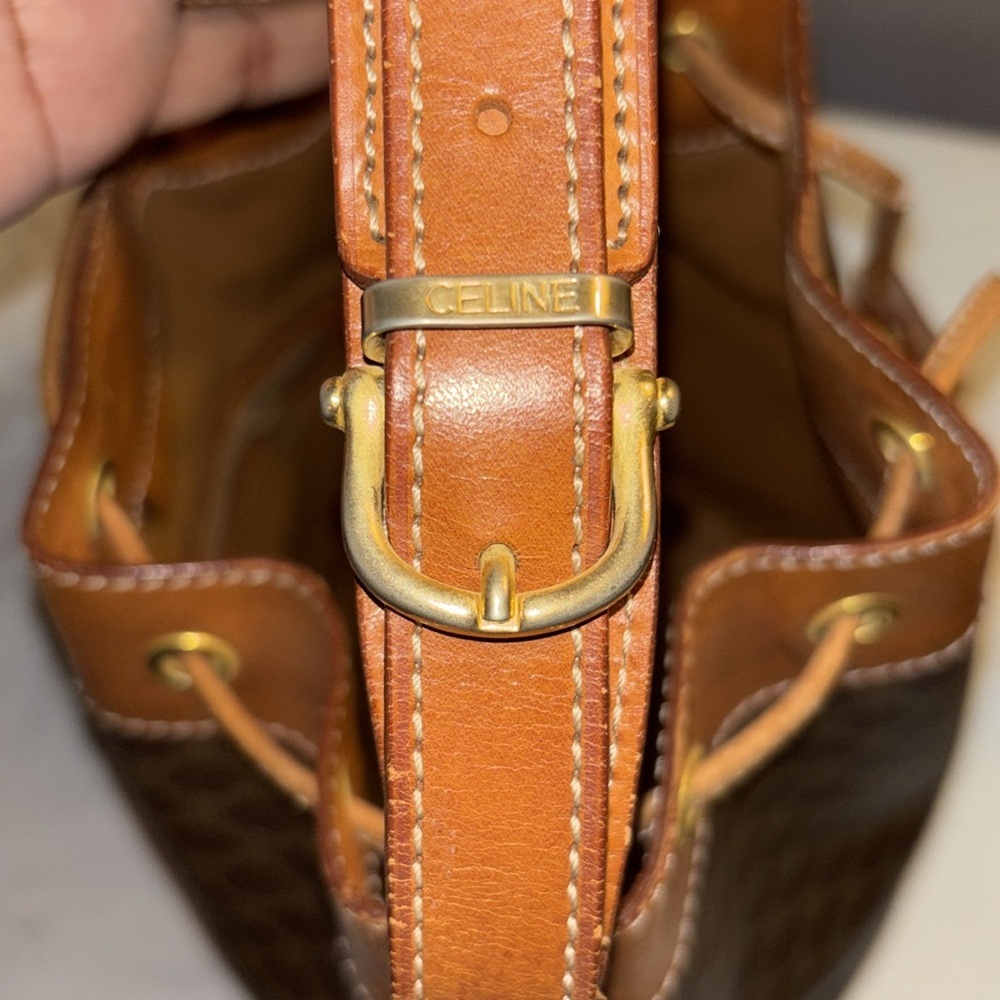 Celine Sac Seau Bucket Drawstring Bag with side pocket /With Dust Bag - Picture 11 of 17